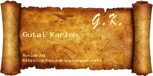 Gutai Karion névjegykártya